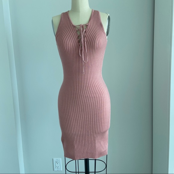 Sirens - Mauve Knit Tank MIDI Dress - Picture 2 of 5